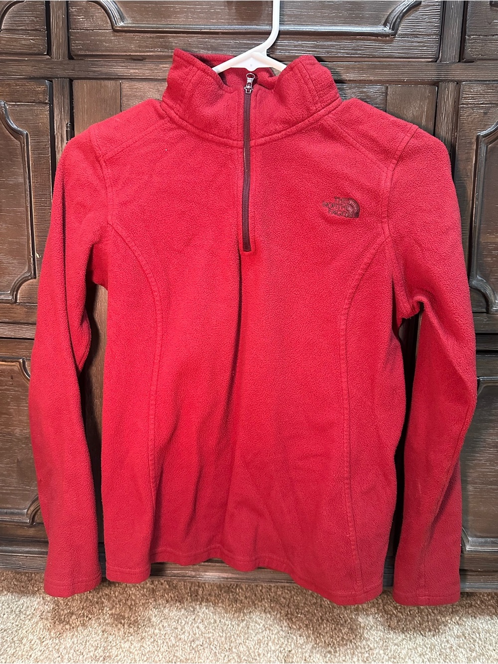 The North Face Red Women’s Half-Zip Fleece Pullover - Size Small